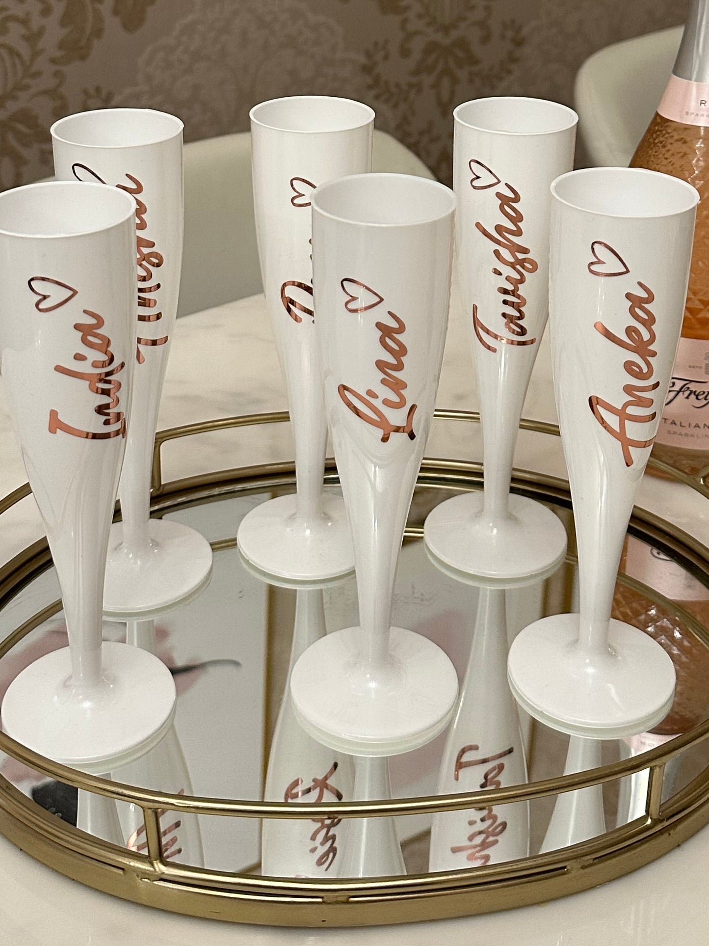 Personalised Flutes 🥂 Bridal Party Flute Glasses, Champagne Glass | Champagne Flute |Bridesmaid, Bride, Maid of Honour, Mother of the Bride, PROM