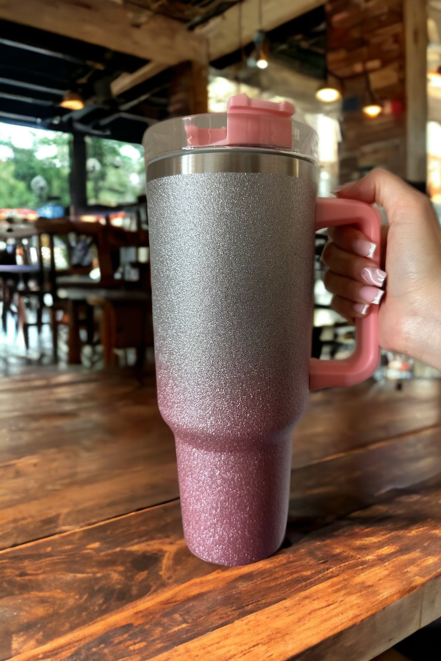 40oz Tumbler With Handle Lid and Straw