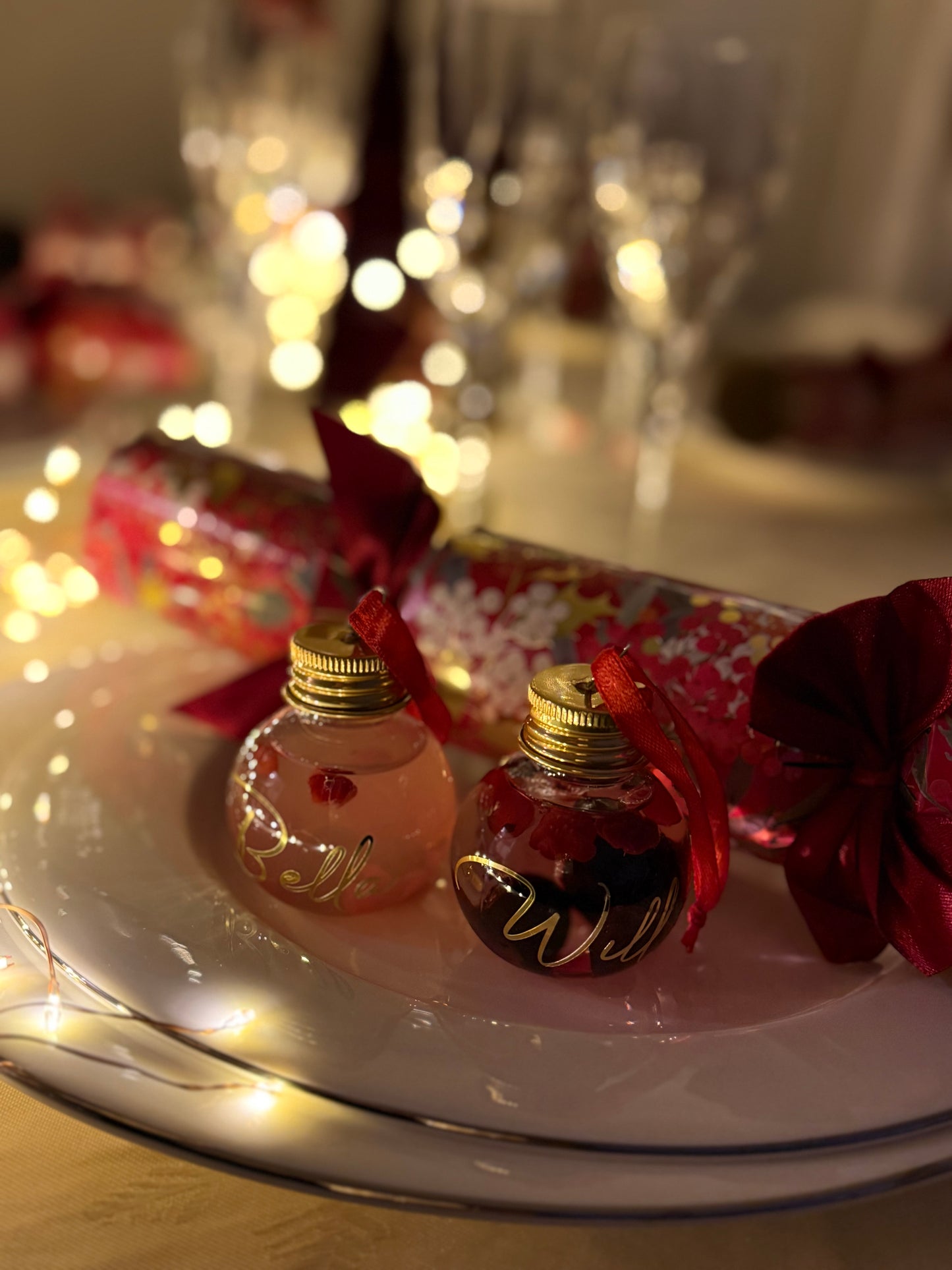 π Personalised Christmas Bauble Bottles β Festive Keepsakes with a Luxe Twist π