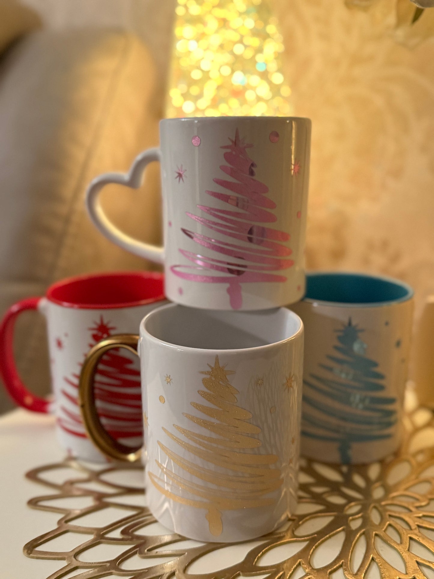 Personalised Sparkle Christmas Mugs