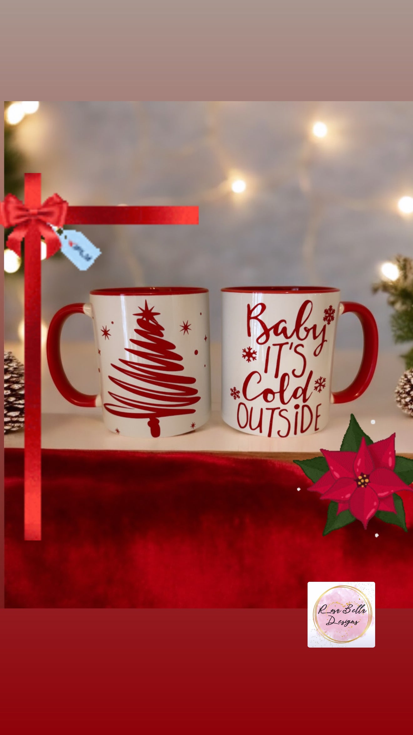 Personalised Sparkle Christmas Mugs