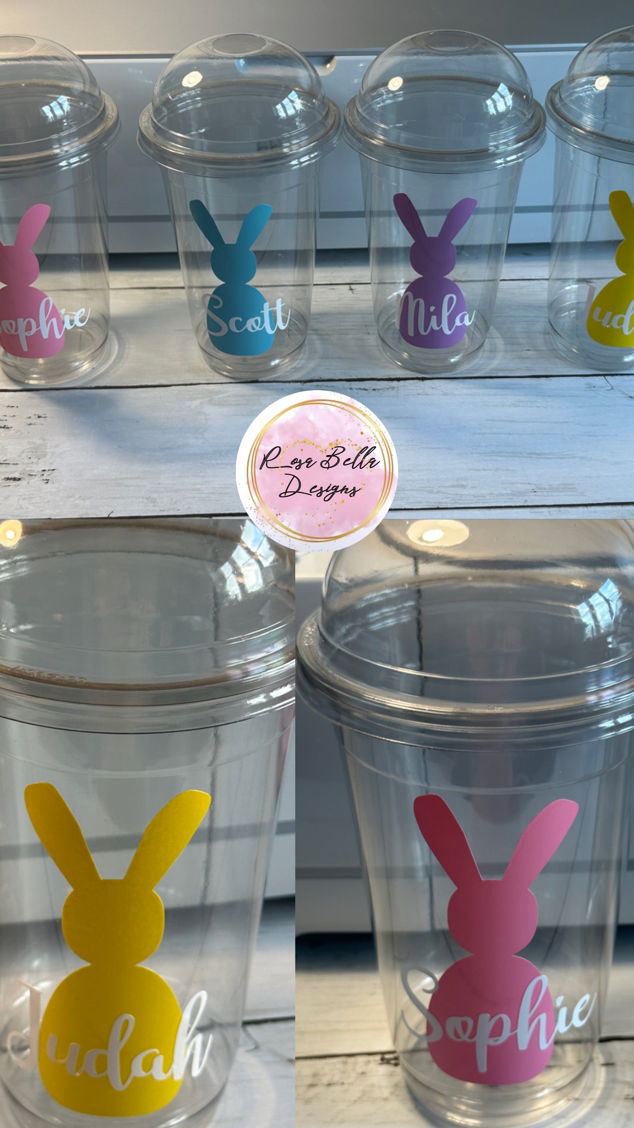 Cute Personalised Easter Bunny Cold Cups 🐣
