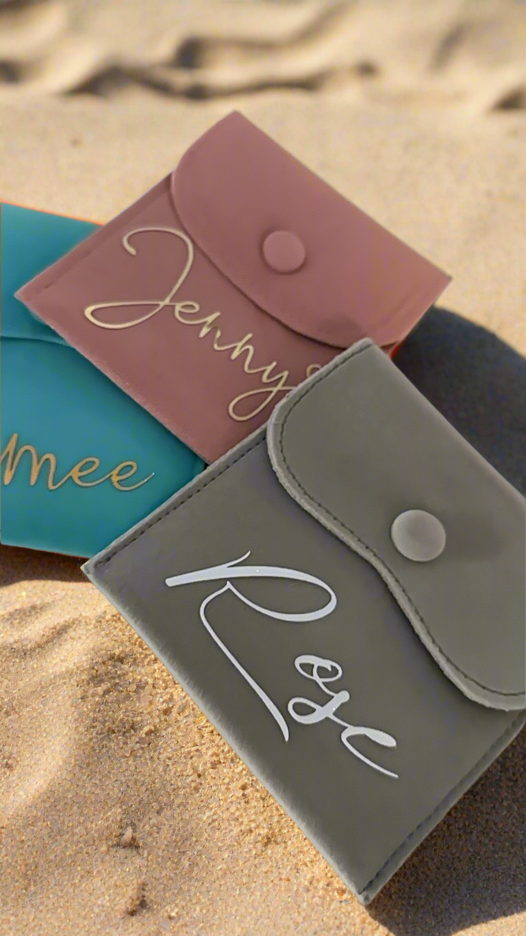 Personalised Jewellery pouches | Personalised jewellery | custom jewellery |mini | travel | birthday gift for her | bridesmaid | Bride |