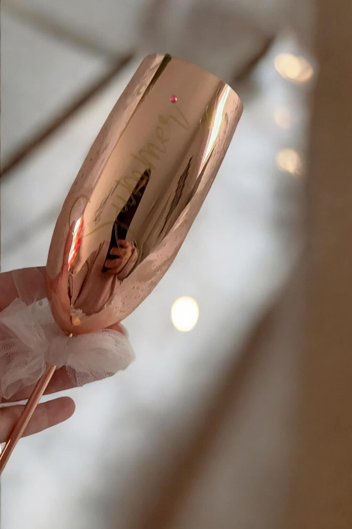 Personalised Stainless Steel Flutes, Gin, Wine Glasses, Black Matte, Rose Gold, Silver, Gold, Champagne Flute, Bridal gift, Bridesmaids, Groom, Prom, Birthdays, Anniversary, Gift Set