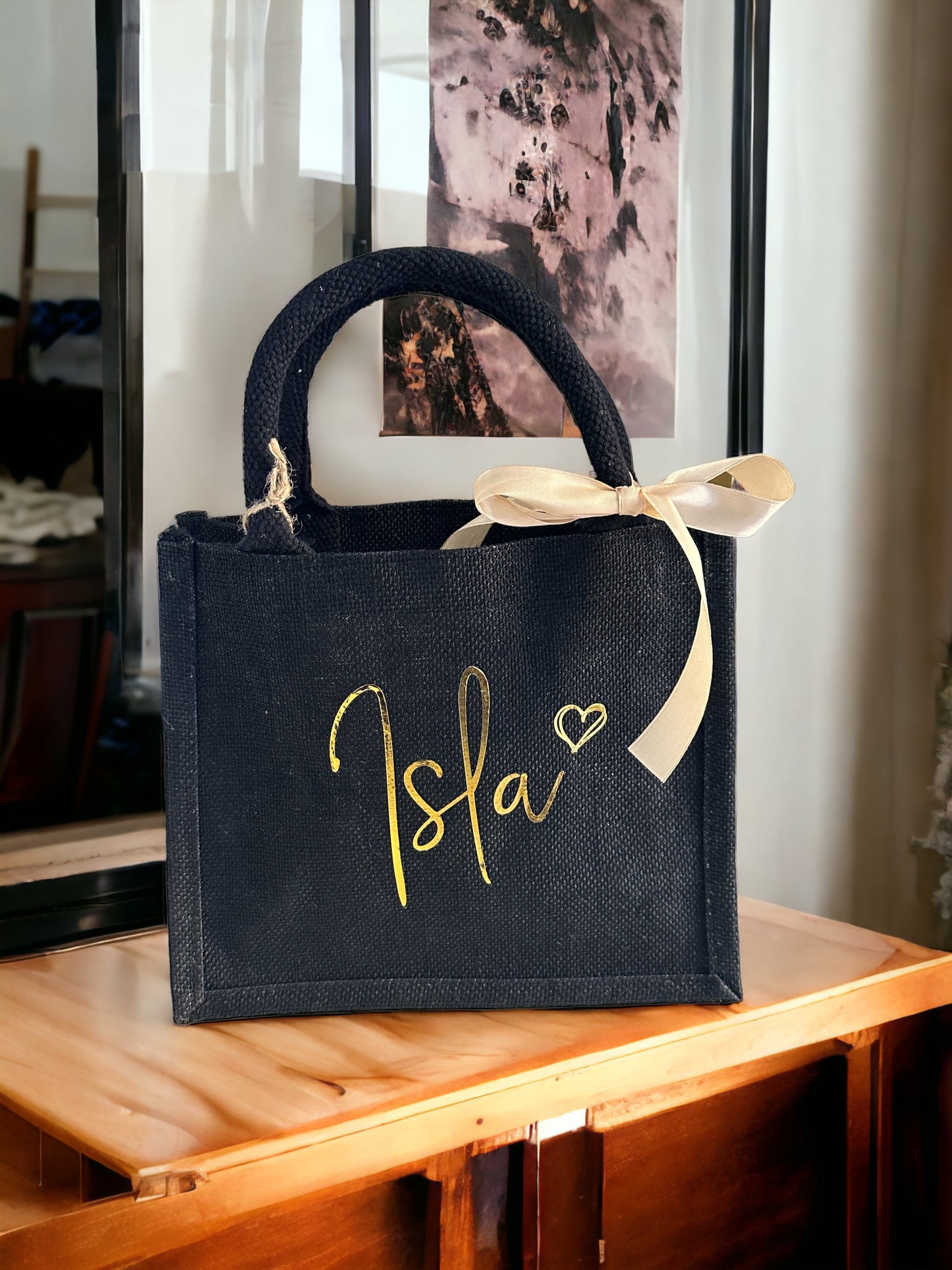 Jute Bag, Personalised, Gift, For Her, Bridal, Bridal Party, Bridesmaids, Birthday, hen party, girls, barbie, tote bag, mini bag, party bag