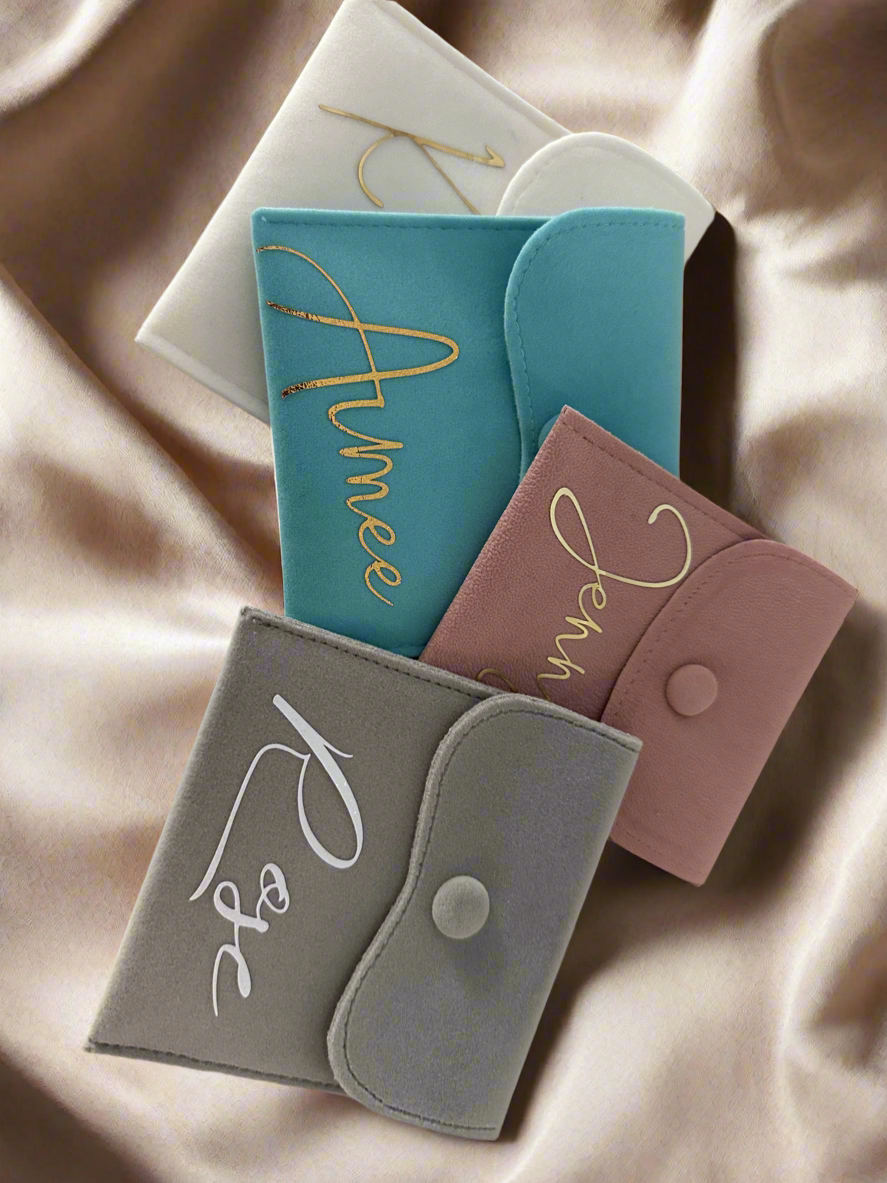 Personalised Jewellery pouches | Personalised jewellery | custom jewellery |mini | travel | birthday gift for her | bridesmaid | Bride |