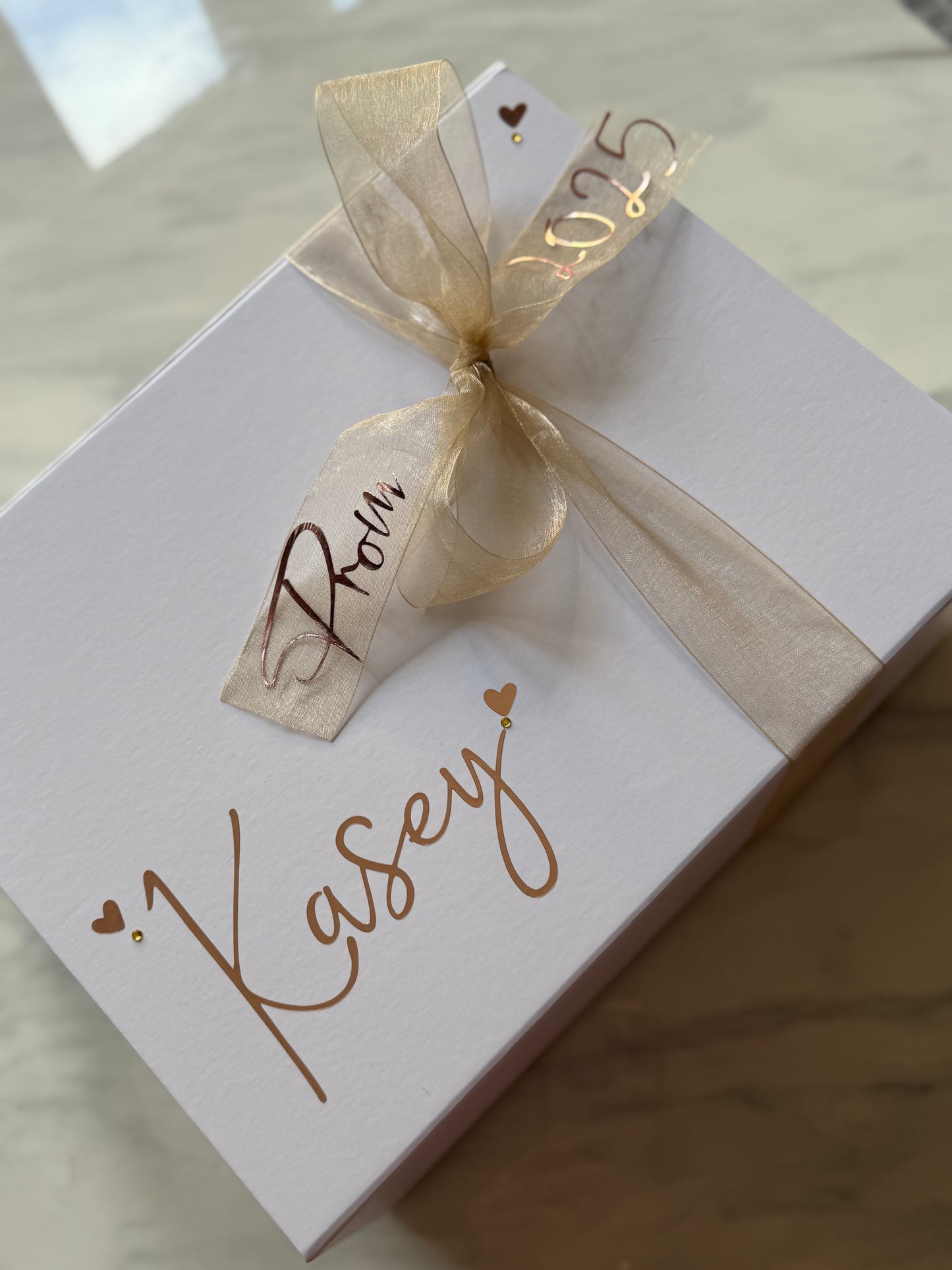 Personalised PROM 2025, Prom Box, Personalised Gift Box, Memory Box, Gift for her, Gift for him, Keepsake, Prom, Prom Party, Hangers, Prom 2024, Flutes, Rose Gold Flute (stainless steel)
