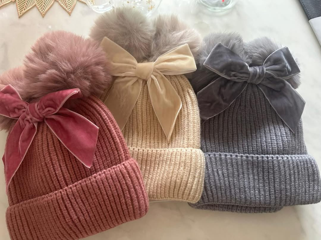 Personalised Cute Double Pom Pom Hats