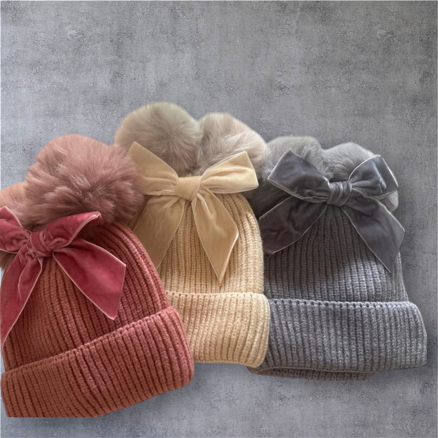 Personalised Cute Double Pom Pom Hats