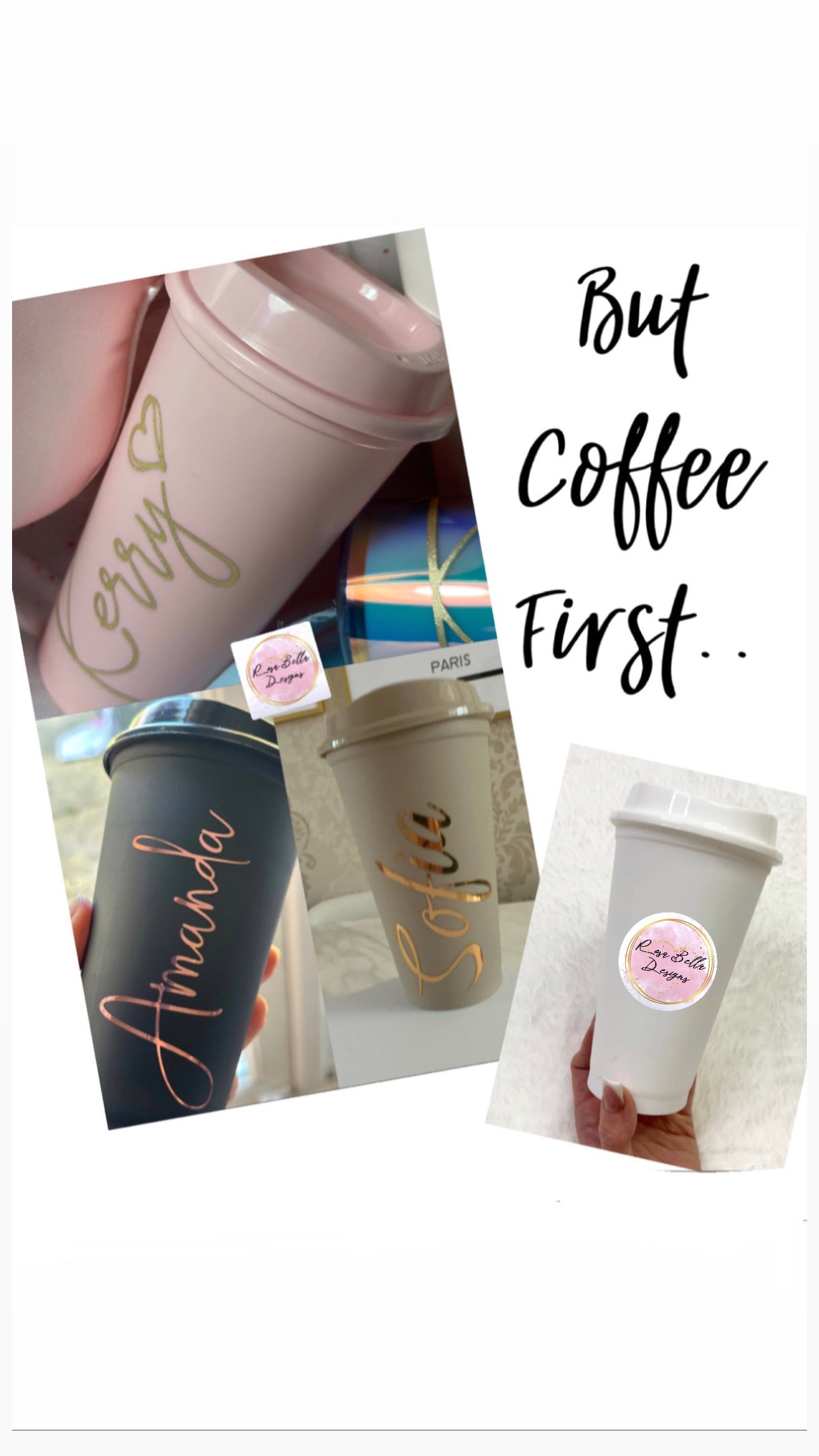 Personalised Hot Coffee Cup Coffee Travel Cup Reusable Tumbler Personalised