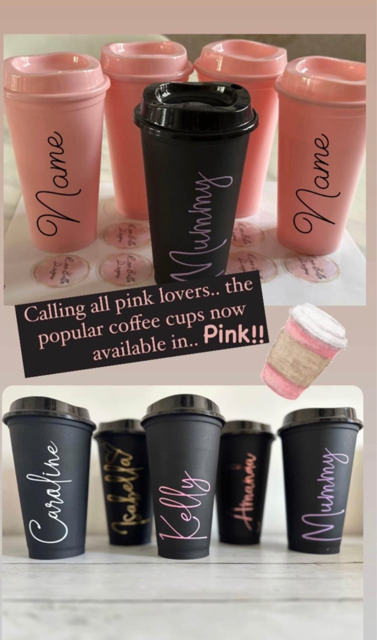 Personalised Hot Coffee Cup Coffee Travel Cup Reusable Tumbler Personalised
