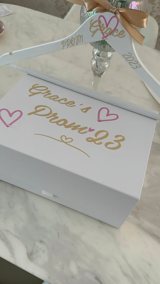Personalised PROM 2025, Prom Box, Personalised Gift Box, Memory Box, Gift for her, Gift for him, Keepsake, Prom, Prom Party, Hangers, Prom 2024, Flutes, Rose Gold Flute (stainless steel)