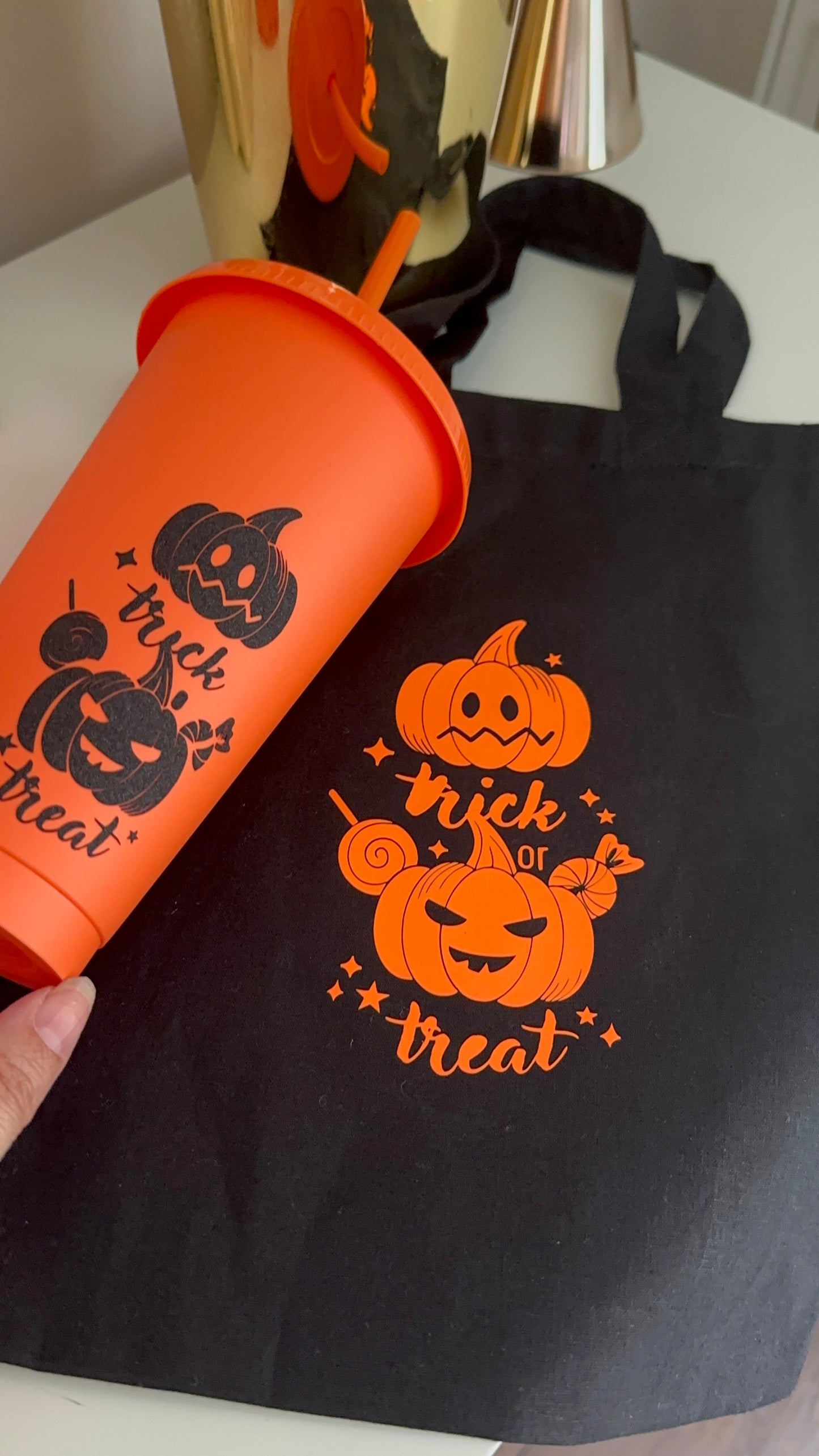 Halloween Personalised Cups, Bags and Bottles