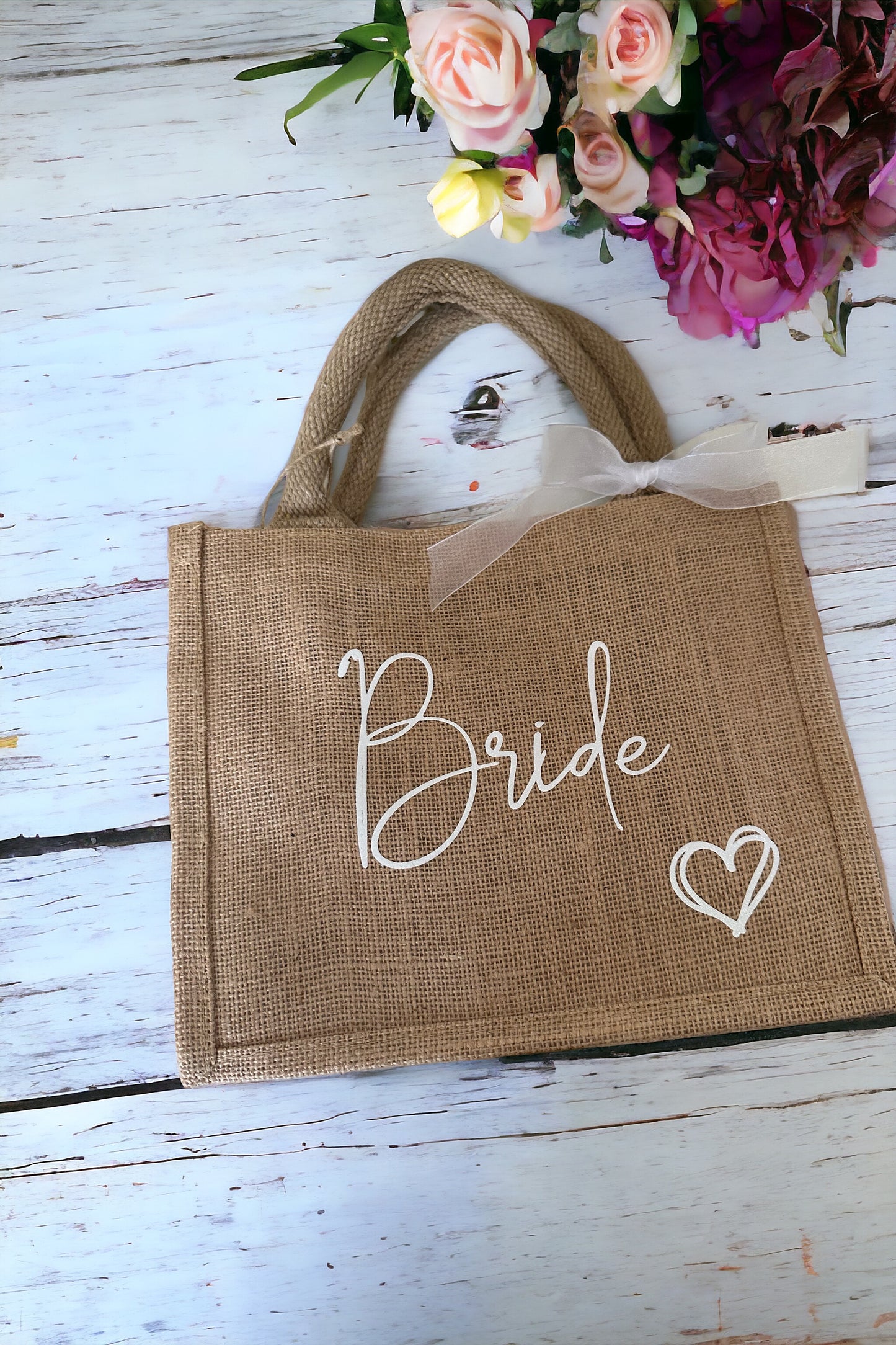 Jute Bag, Personalised, Gift, For Her, Bridal, Bridal Party, Bridesmaids, Birthday, hen party, girls, barbie, tote bag, mini bag, party bag