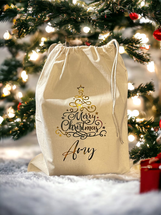 Personalised “Christmas Tree” Santa Sacks