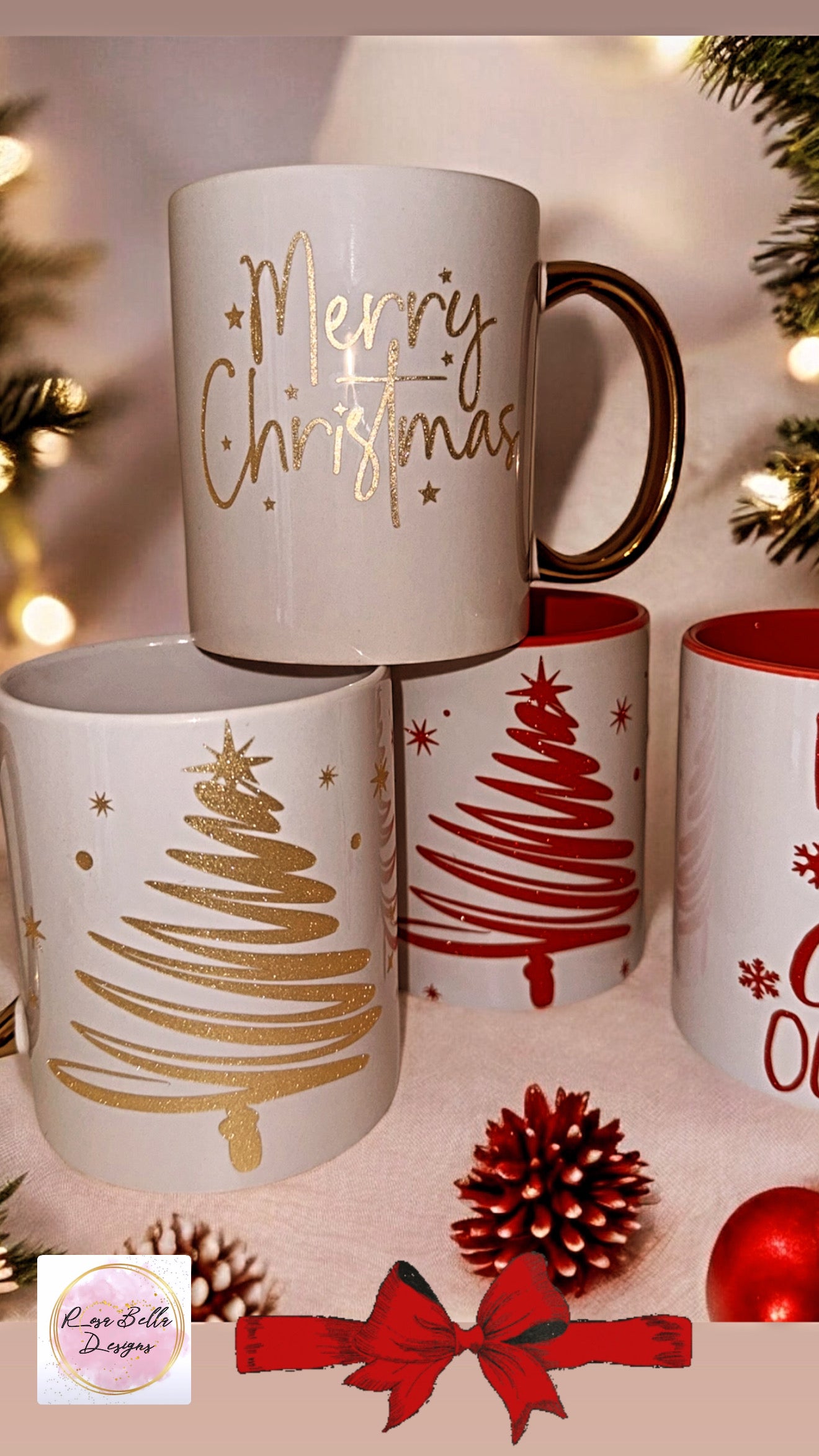 Personalised Sparkle Christmas Mugs
