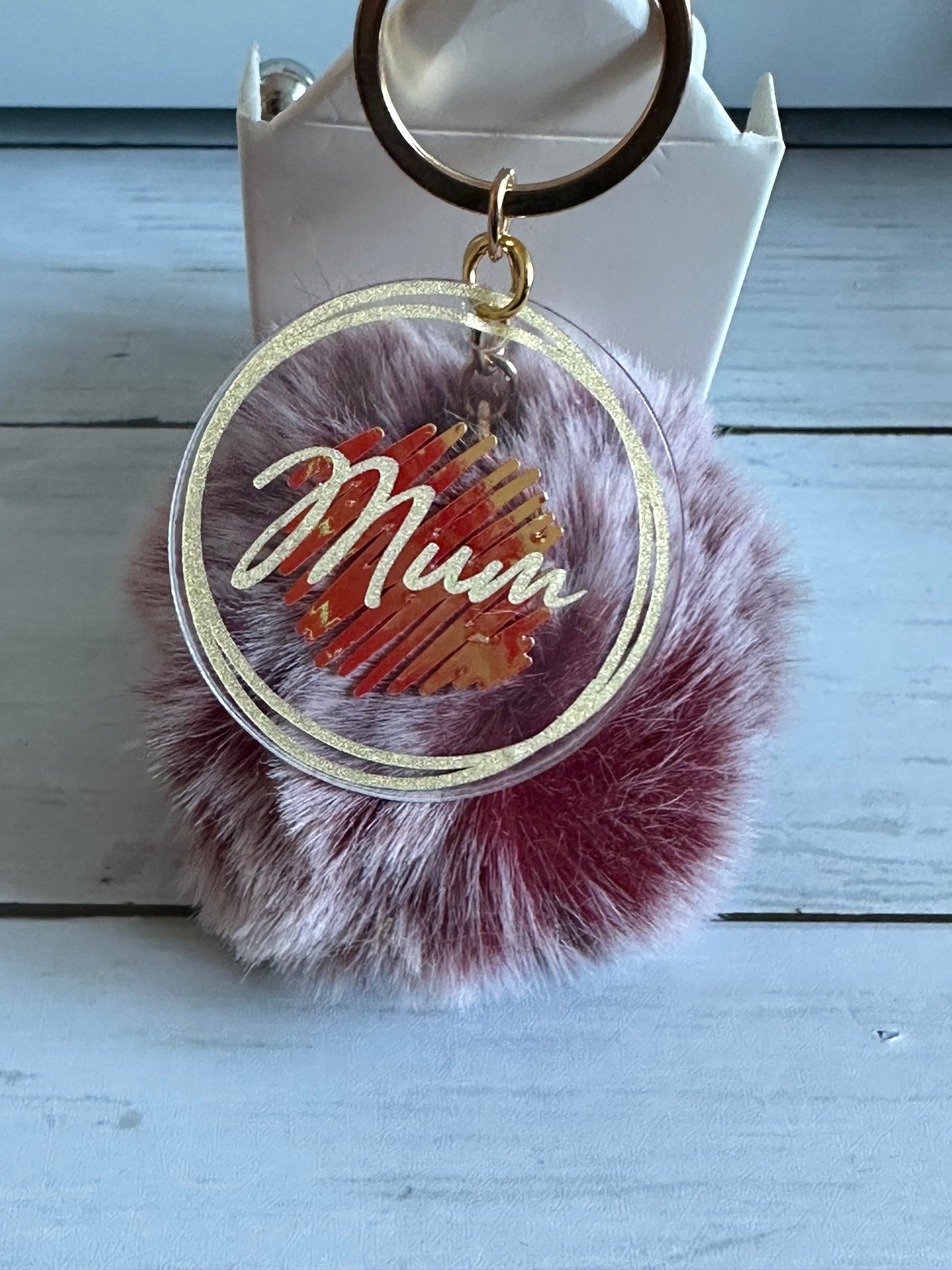 Personalised Pom Pom Keyring