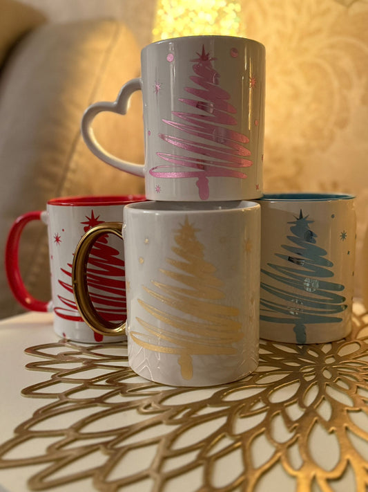 Personalised Sparkle Christmas Mugs