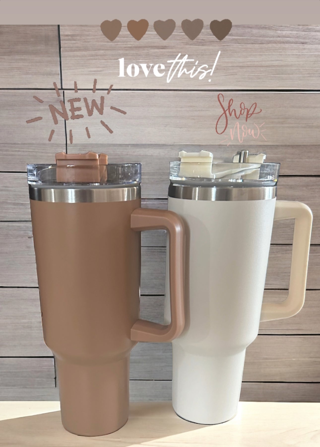 40oz Tumbler With Handle Lid and Straw