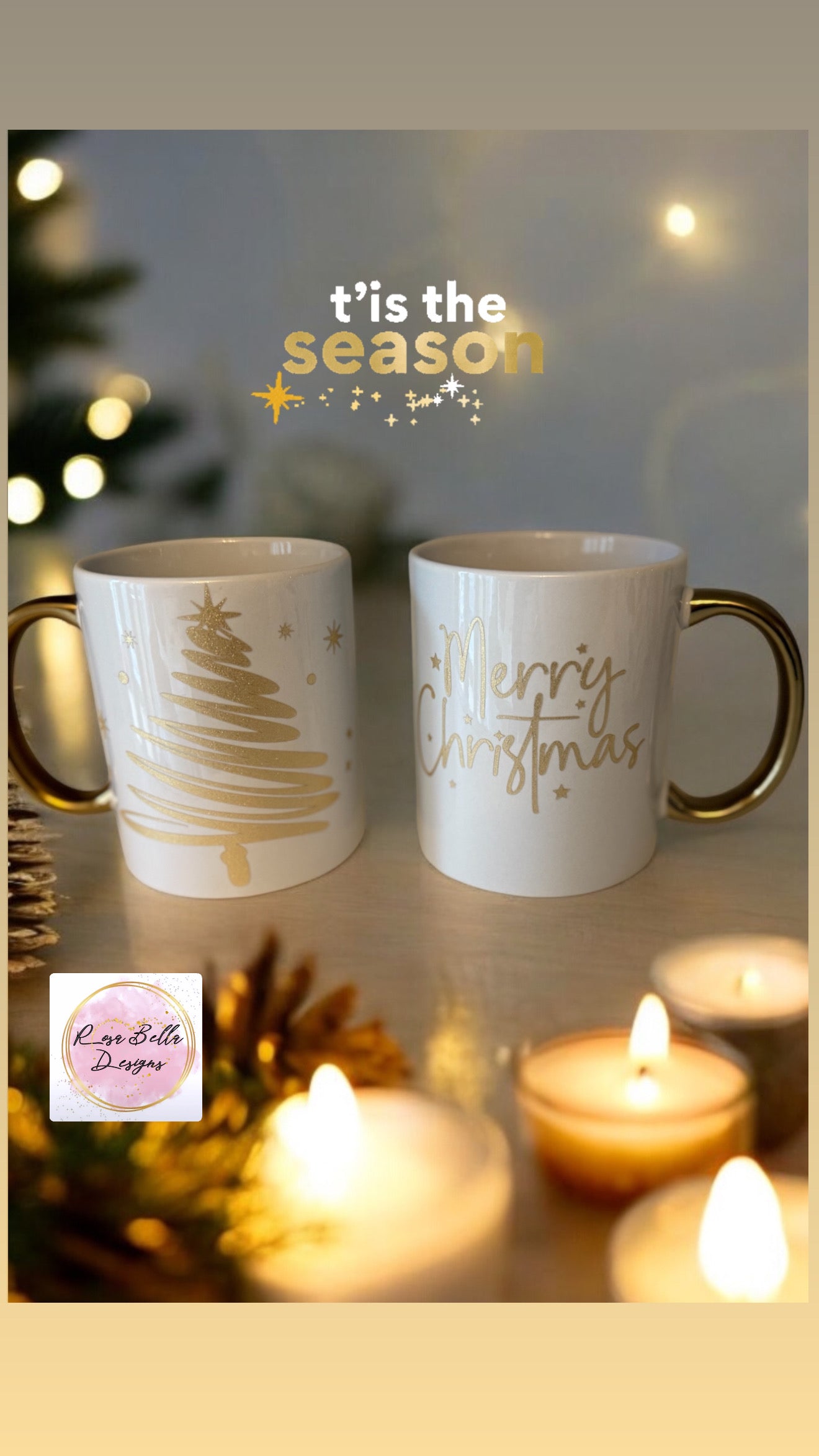Personalised Sparkle Christmas Mugs