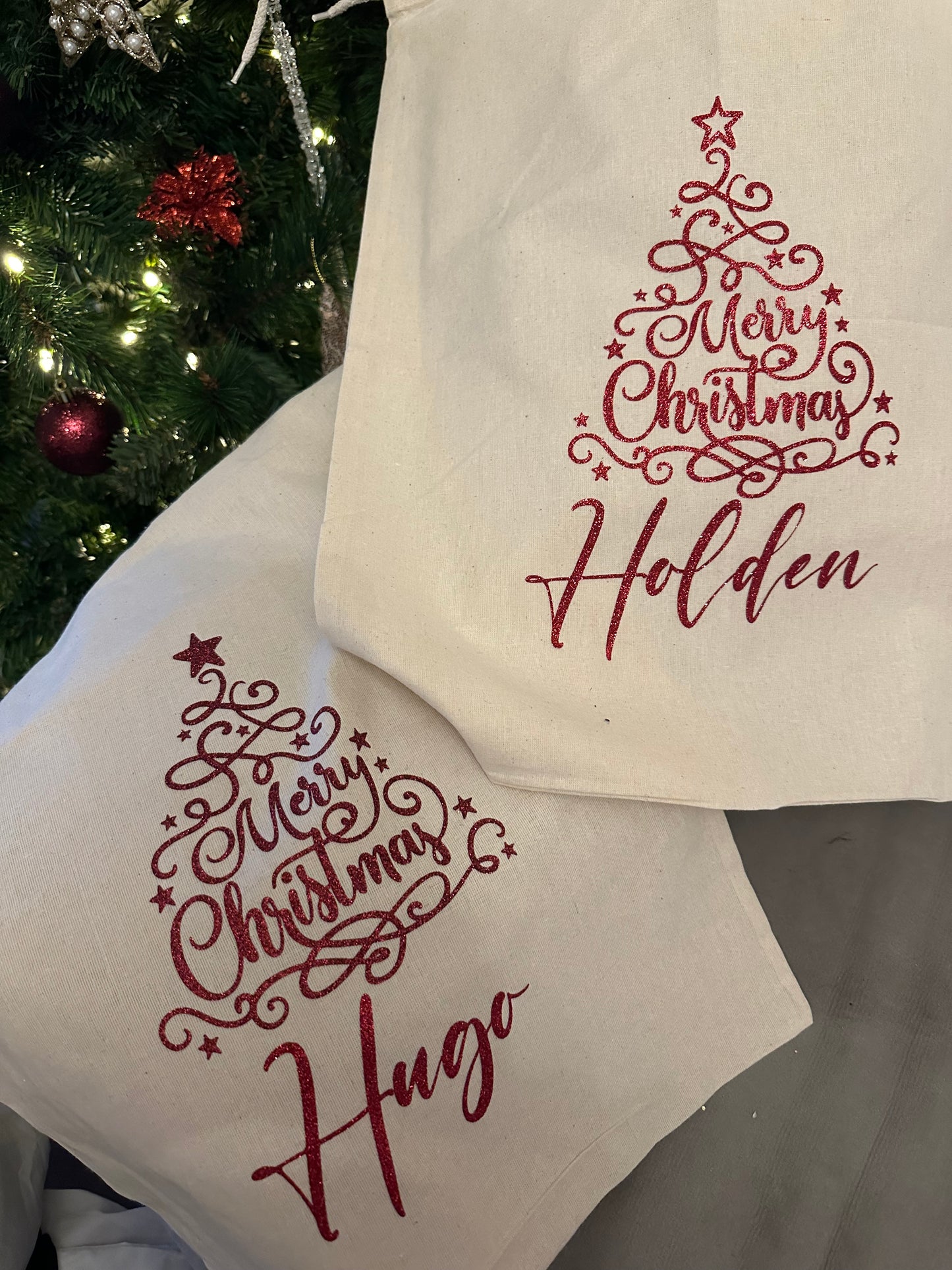Personalised “Christmas Tree” Santa Sacks