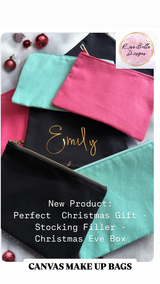 Personalised Canvas Make Up Bag