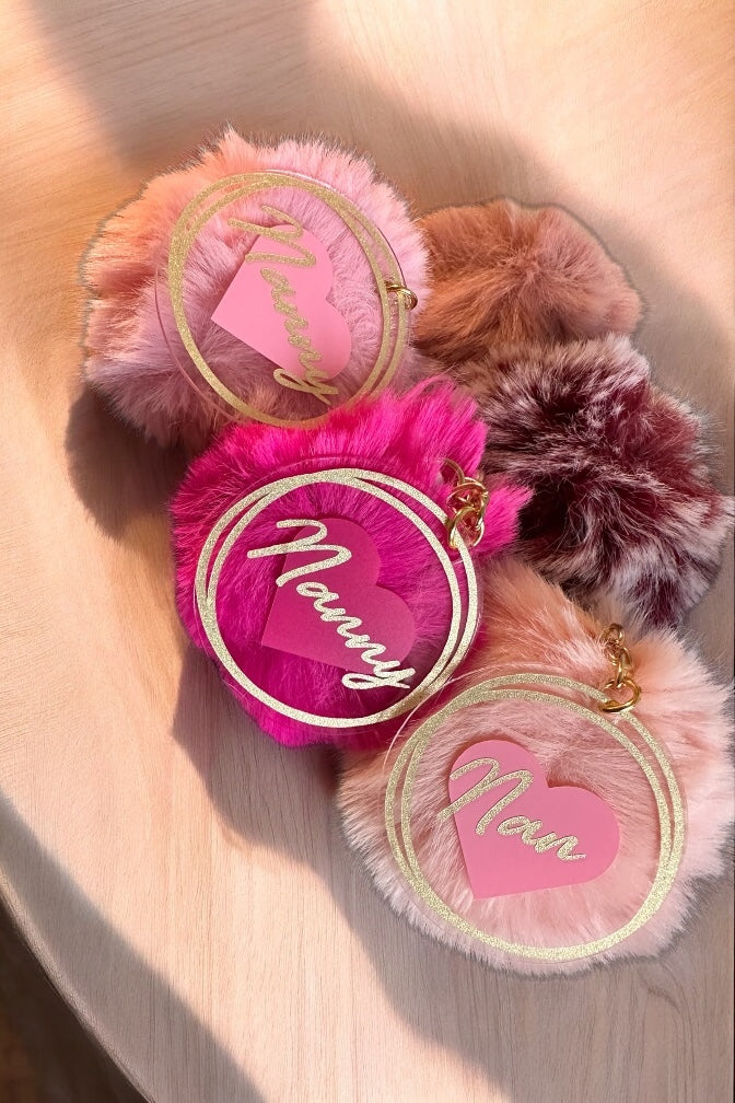 Personalised Pom Pom Keyring
