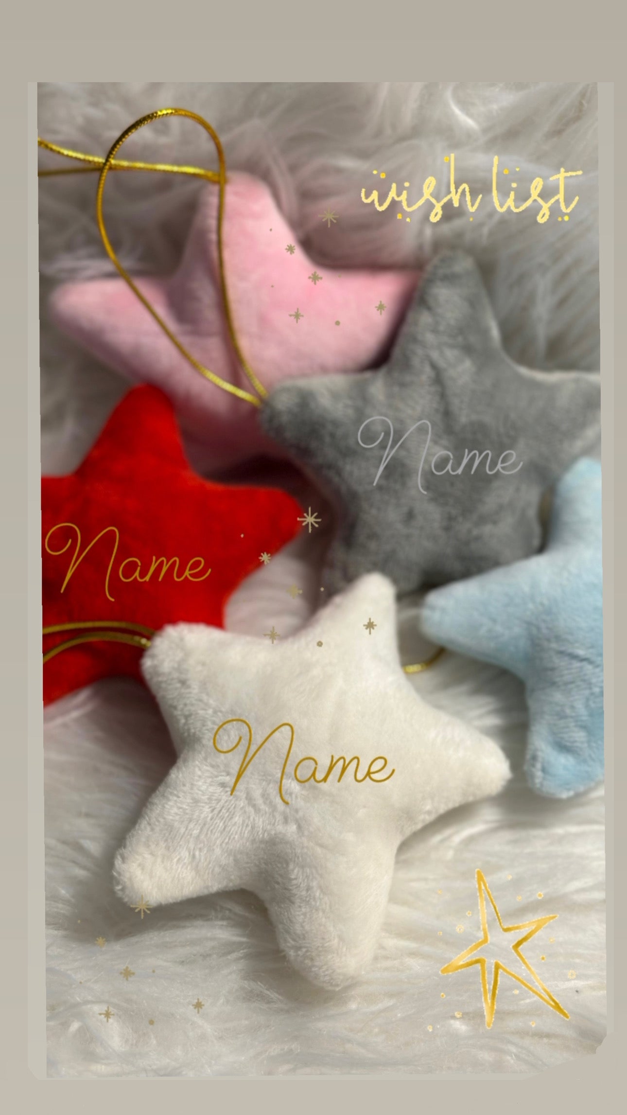 Personalised Velvet Hanging Stars 🌟🎄