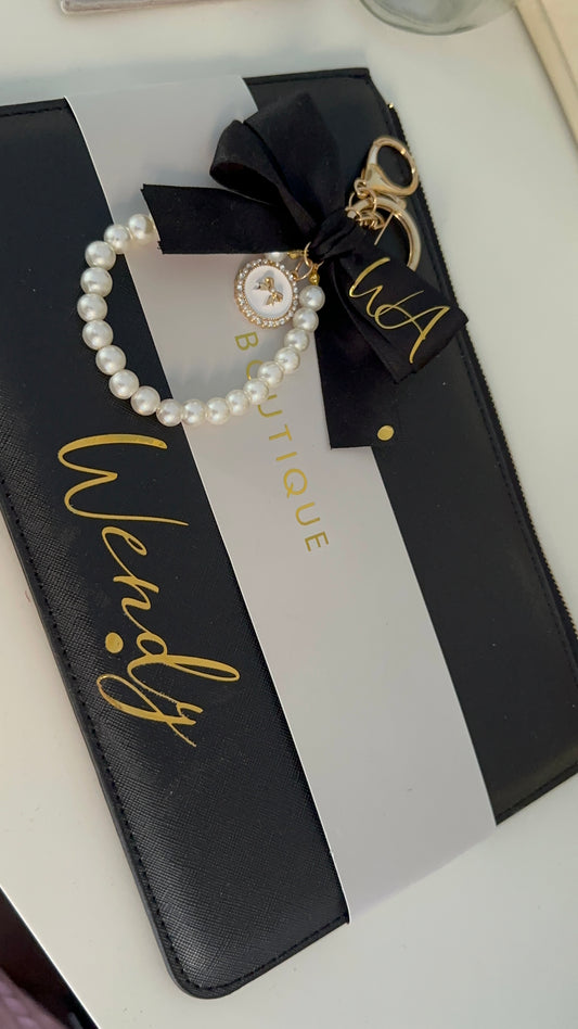 Personalised Boutique with matching Pearl KeyRing